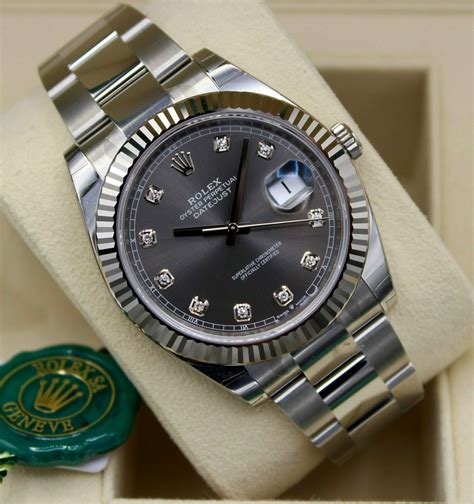 rolex datejust grey dial diamond|rolex perpetual oyster datejust price.